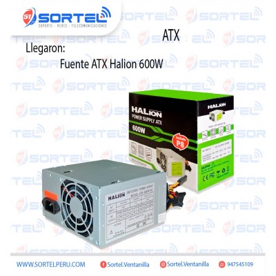 FUENTE DE PODER ATX HALION 600W P8 EN CAJA