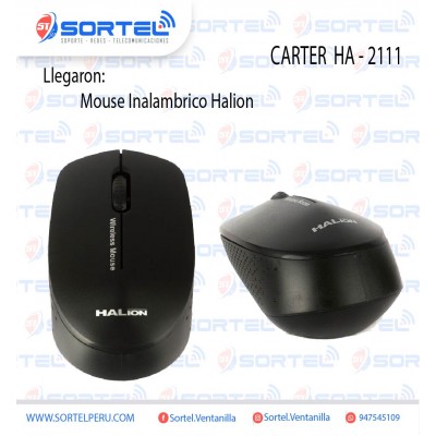 Mouse Inalamrico H CARTER HA-2111 NEGRO
