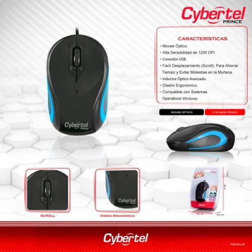 MOUSE OPTICO CYBERTEL PRINCE - CYB M230