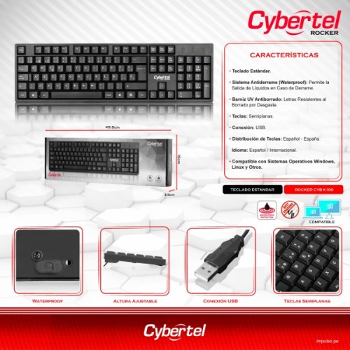TECLADO USB CYBERTEL ROCKER - CYB K100