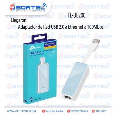 Adaptador de Red USB 2.0 a Ethernet a 100Mbps TP-LINK TL-UE200