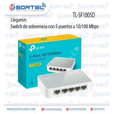 SWITCH TP-LINK TL-SF1005D 5 PUERTOS A 10/100 MBPS DE SOBREMESA