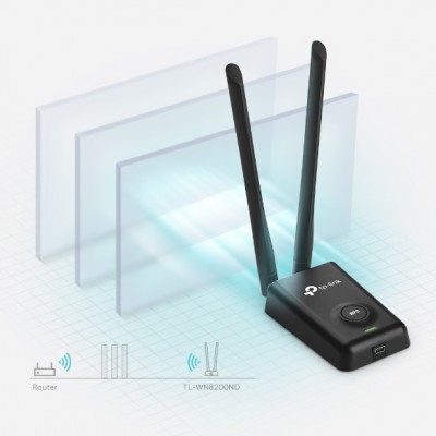 ADAPTADOR TP-LINK TL-WN8200ND USB INALÁMBRICO DE ALTA POTENCIA 300MBPS