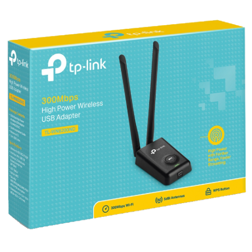 ADAPTADOR TP-LINK TL-WN8200ND USB INALÁMBRICO DE ALTA POTENCIA 300MBPS