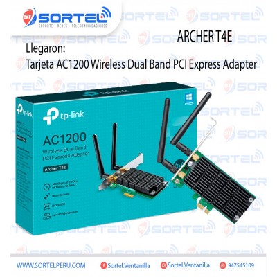 Tarjeta Red 2 Antenas AC1200 Wireless Dual Band PCI Express Adapter TP-LINK Archer T4E