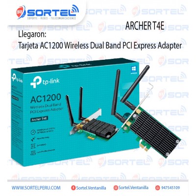 Tarjeta Red 2 Antenas AC1200 Wireless Dual Band PCI Express Adapter TP-LINK Archer T4E