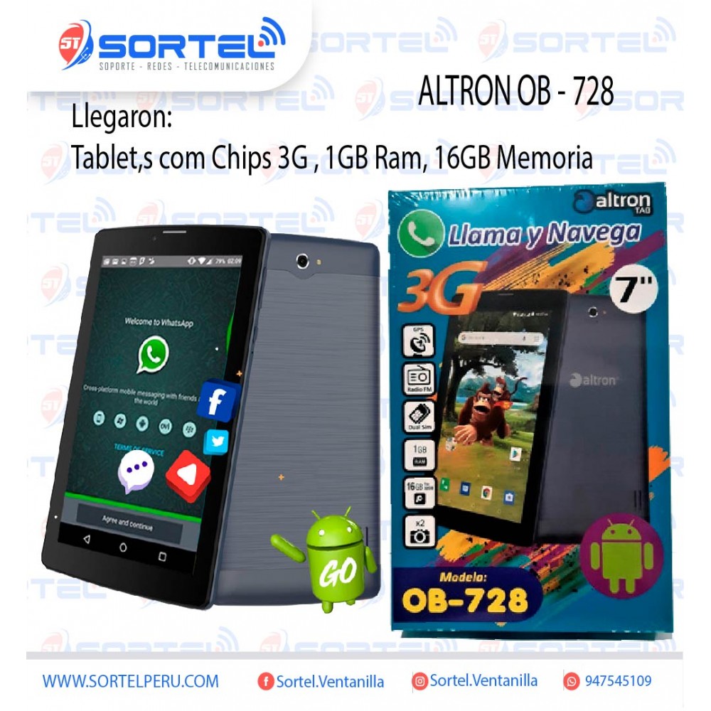 Tablets ALTRON OB-728 3G 7” 8GB Dual SIM Tablets ALTRON OB-728 3G 7” 8GB Dual SIM