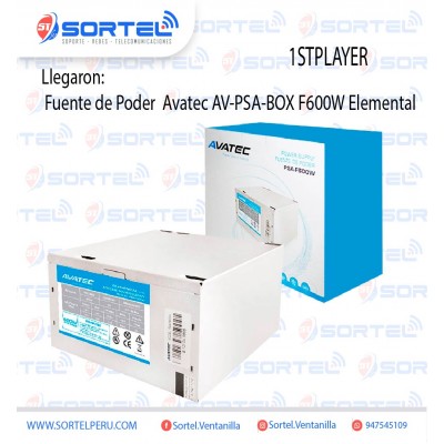 Fuente De Poder Avatec 600w AV-PSA-F600W Elemental