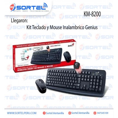 Kit Teclado + Mouse Genius Inalámbrico KM-8200 en Ventanilla