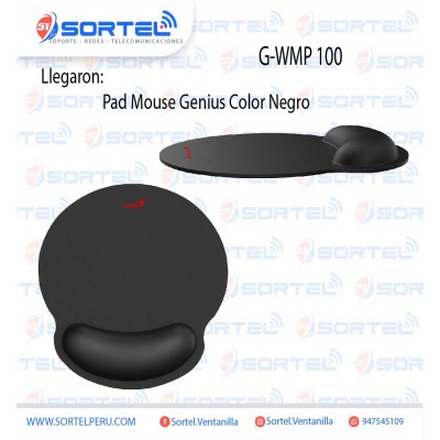 PAD MOUSE GENIUS G-WMP 100 C/DESCANSADOR BLACK