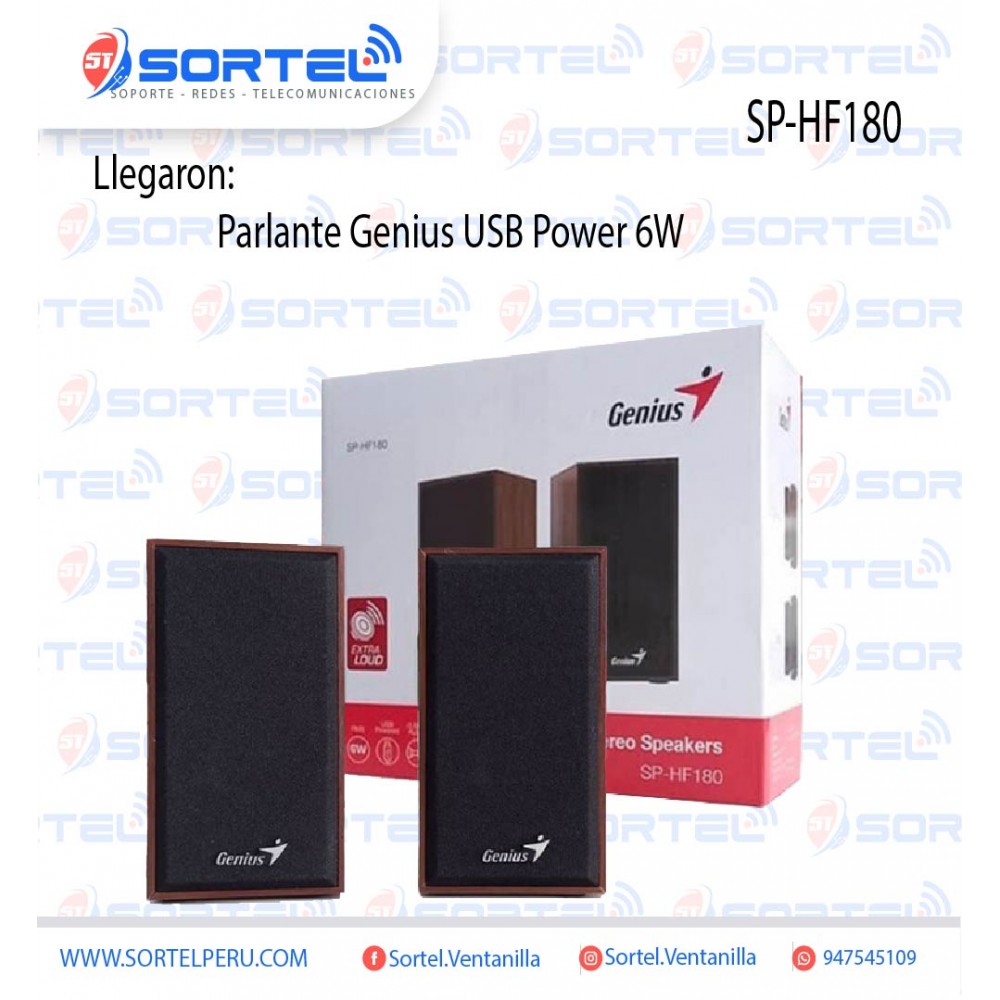 PARLANTE GENIUS SP-HF180 USB POWER 6W BLACK PARLANTE GENIUS SP-HF180 USB POWER 6W BLACK