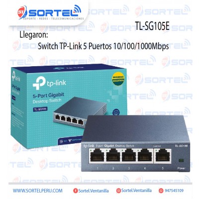 Switch Gigabit TP-Link TL-SG105E 5 puertos a 10/100/1000 Mbps