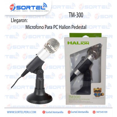 Microfono Pedestal Halion TM-300 Para Pc Y Laptop