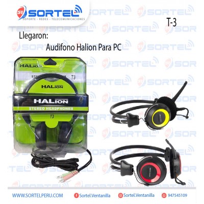 AUDIFONO CON MICROFONO PARA PC  HALION T-3