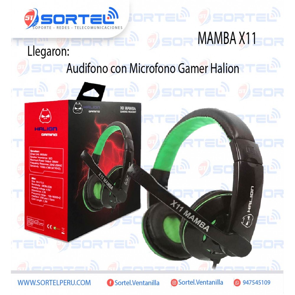AUDIFONO CON MICROFONO GAMER HALION MAMBA X11