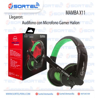 AUDIFONO CON MICROFONO GAMER HALION MAMBA X11