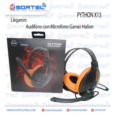 AUDIFONO CON MICROFONO GAMER HALION PYTHON X13