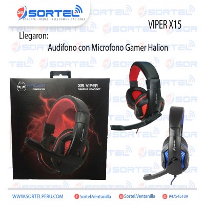 AUDIFONO CON MICROFONO GAMER HALION VIPER X15