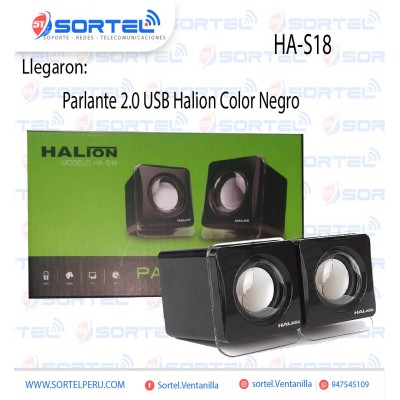 PARLANTE USB 2.0 HALION HA-S18 NEGRO
