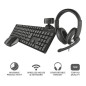 COMBO TRUST QOBY TR6627AC 4 EN 1 TECLADO, MOUSE, AUDIFONO, MOUSE + ADAPTADOR DE AUDIFONO