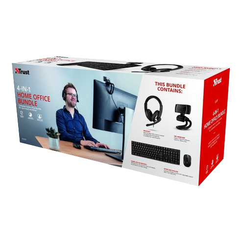 COMBO TRUST QOBY TR6627AC 4 EN 1 TECLADO, MOUSE, AUDIFONO, MOUSE + ADAPTADOR DE AUDIFONO