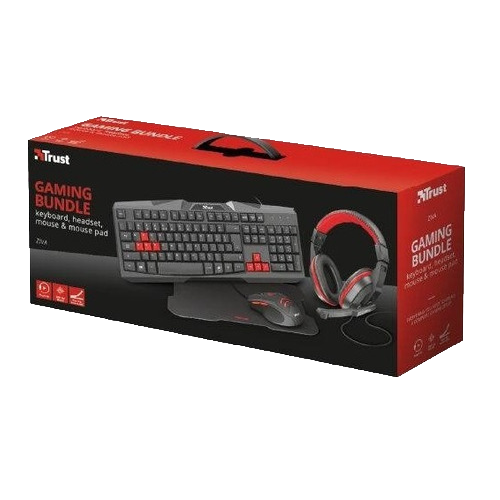 COMBO TRUST 4 EN 1 ZIVA TR6531AC TECLADO + AUDIFONO + MOUSE + PAD MUSE