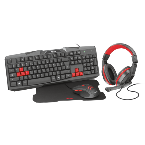 COMBO TRUST 4 EN 1 ZIVA TR6531AC TECLADO + AUDIFONO + MOUSE + PAD MUSE