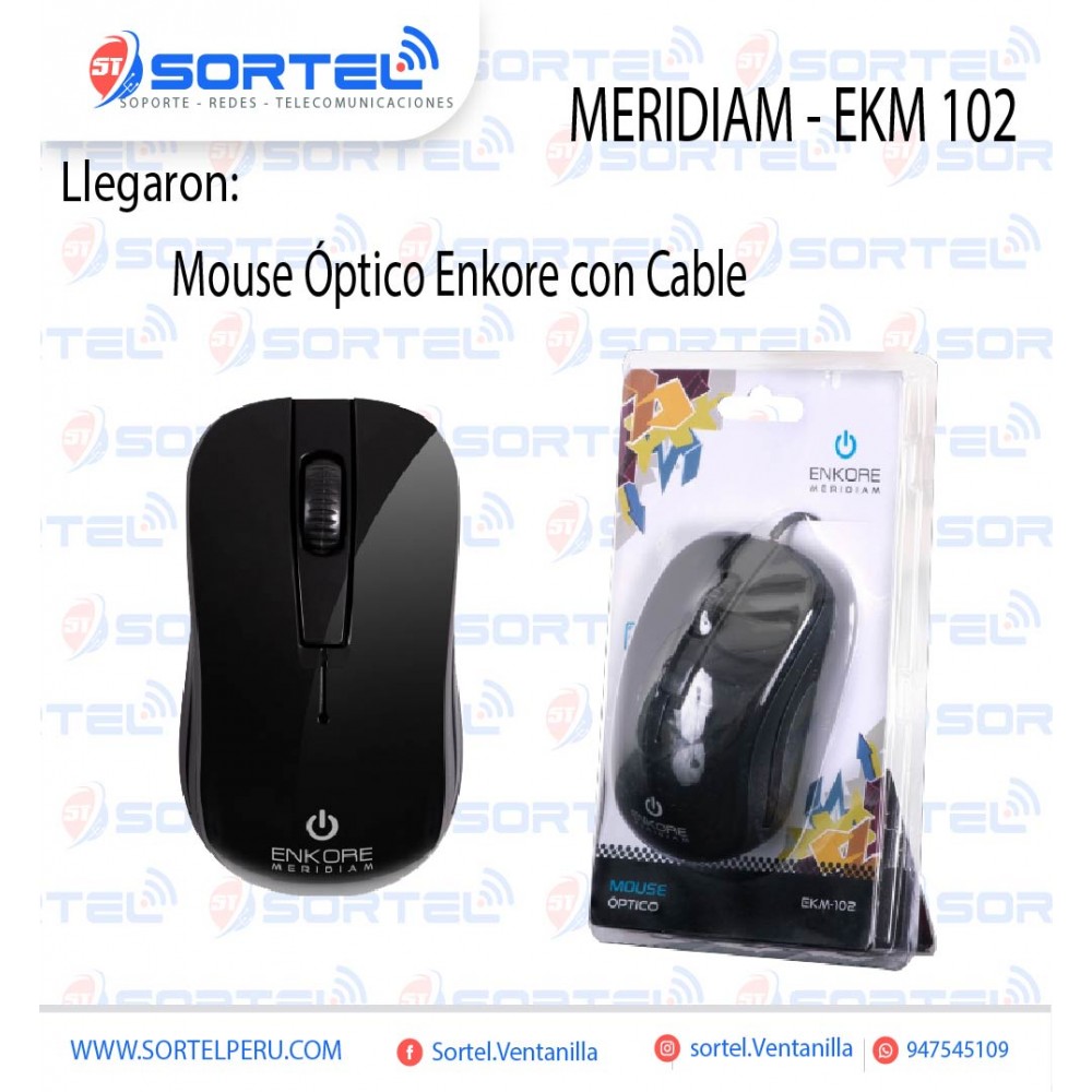 MOUSE OPTICO ALAMBRICO ENKORE MERIDIAM EKM 102 MOUSE OPTICO ALAMBRICO ENKORE MERIDIAM EKM 102