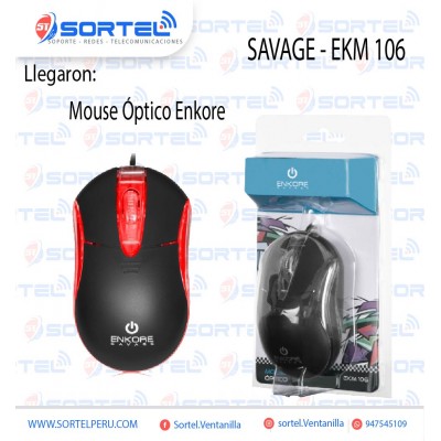 MOUSE OPTICO ALAMBRICO ENKORE SAVAGE EKM 106