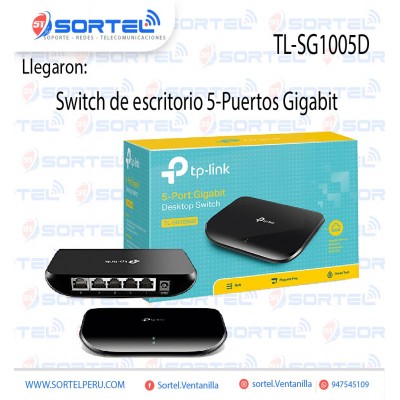 Switch de escritorio 5-Puertos Gigabit TL-SG1005D