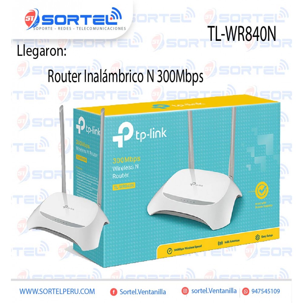 ROUTER INALAMBRICO N TP-LINK TL-WR840N 300MBPS ROUTER INALAMBRICO N TP-LINK TL-WR840N 300MBPS