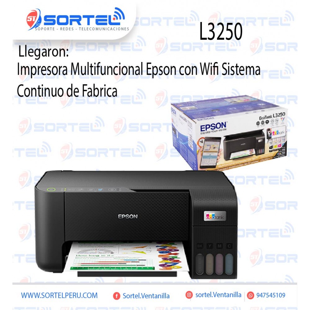 IMPRESORA EPSON MULTIFUNCIONAL INALAMBRICA ECO TANK L3250