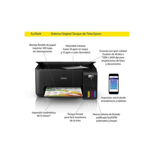 IMPRESORA EPSON MULTIFUNCIONAL INALAMBRICA ECO TANK L3250