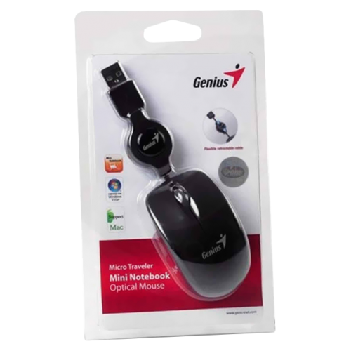 MINI MOUSE RETRACTIL GENIUS TRAVELER V2 COLOR ROJO