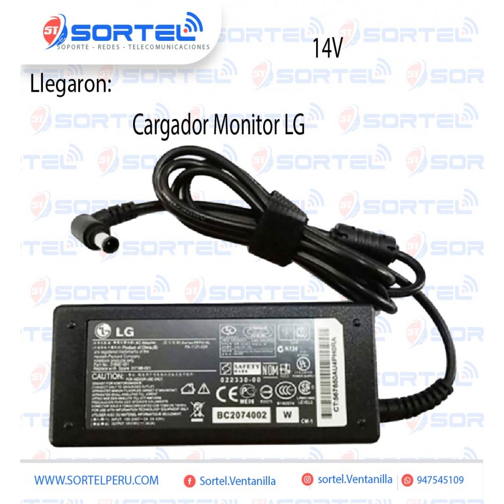 CARGADOR DE MONITOR LG 14V 2A