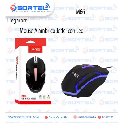 MOUSE OPTICO ALAMBRICO GAMER JEDEL M66 RGB