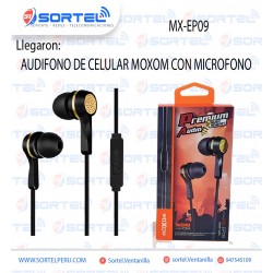 AUDIFONO DE CELULAR MOXOM MX-EP09 CON MICROFONO