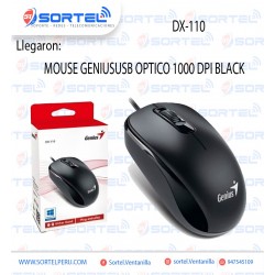 MOUSE GENIUS DX-110 USB OPTICO 1000 DPI BLACK (PN 31010116100)