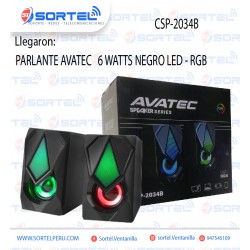 PARLANTE AVATEC CSP-2034B  6 WATTS NEGRO LED - RGB