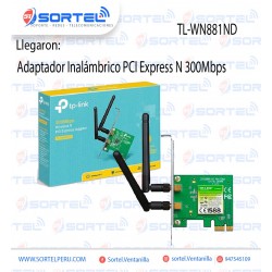 TARJETA DE RED TP-LINKTL-WN881ND INALÁMBRICO PCI EXPRESS N 300MBPS