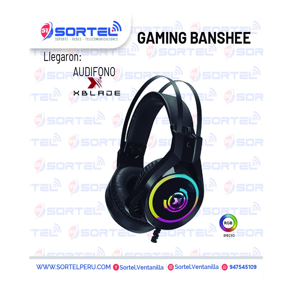 AUDIFONO C/MICROF. XBLADE GAMING BANSHEE ESTÉREO RGB BLACK AUDIFONO C/MICROF. XBLADE GAMING BANSHEE ESTÉREO RGB BLACK