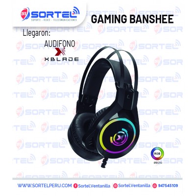 AUDIFONO C/MICROF. XBLADE GAMING BANSHEE ESTÉREO RGB BLACK