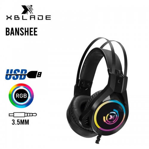 AUDIFONO C/MICROF. XBLADE GAMING BANSHEE ESTÉREO RGB BLACK