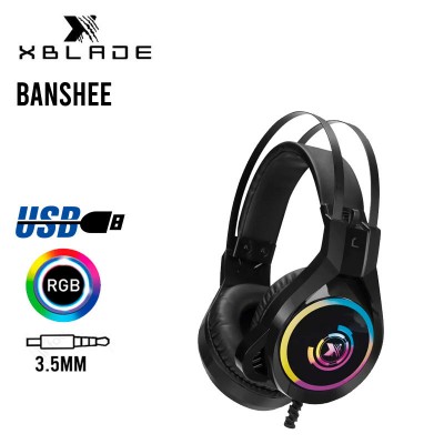 AUDIFONO C/MICROF. XBLADE GAMING BANSHEE ESTÉREO RGB BLACK