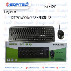 KIT TECLADO MOUSE HALION HA-K429C  USB