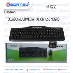 KIT TECLADO + MOUSE HALION HA-K230C MULTIMEDIA USB NEGRO