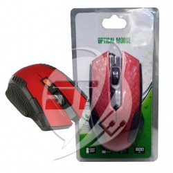 MOUSE OPTICO ALAMBRICO SIMPLE COLOR ROJO