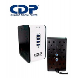 ESTABILIZADOR 8 TOMAS CDP R2C-AVR 1008I 600VA 720W CON PUERTOS USB
