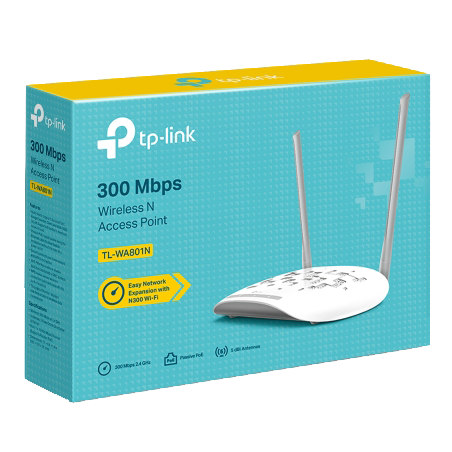 ACCESS POINT TP-LINK TL-WA801N INALAMBRICO 300 MBPS, 2.4GHZ, 802.11 B/G/N, 2 ANTENAS 5DBI