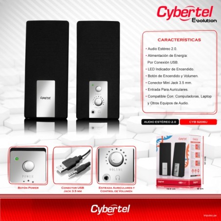 PARLANTE CYBERTEL EVOLUTION CYB S206U 2.0